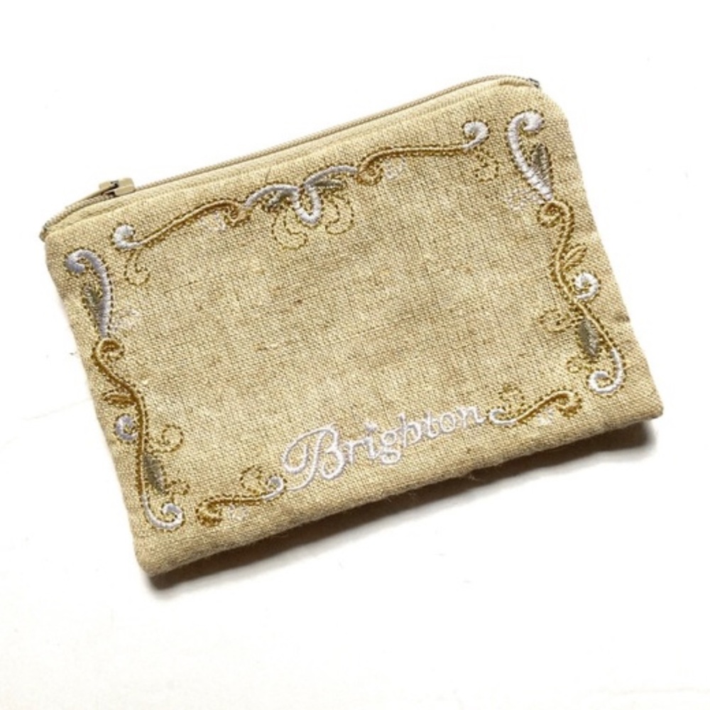 Brighton Change Purse Cloth Embroidered Zip Top